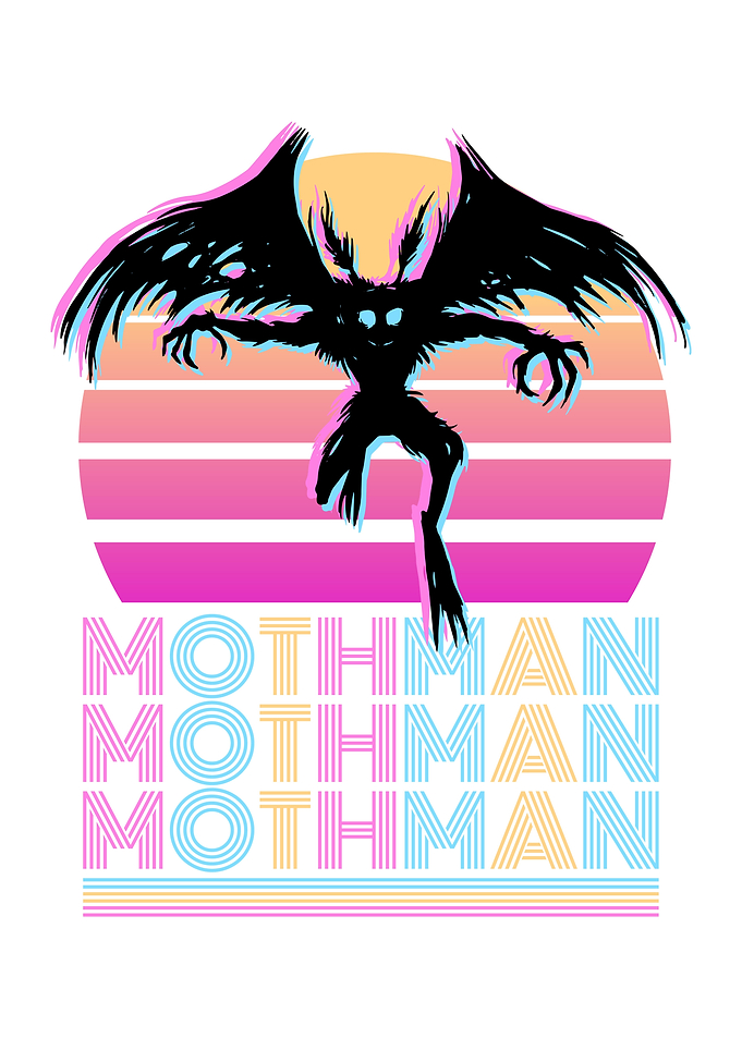 Retro Cryptid Mothman 80s