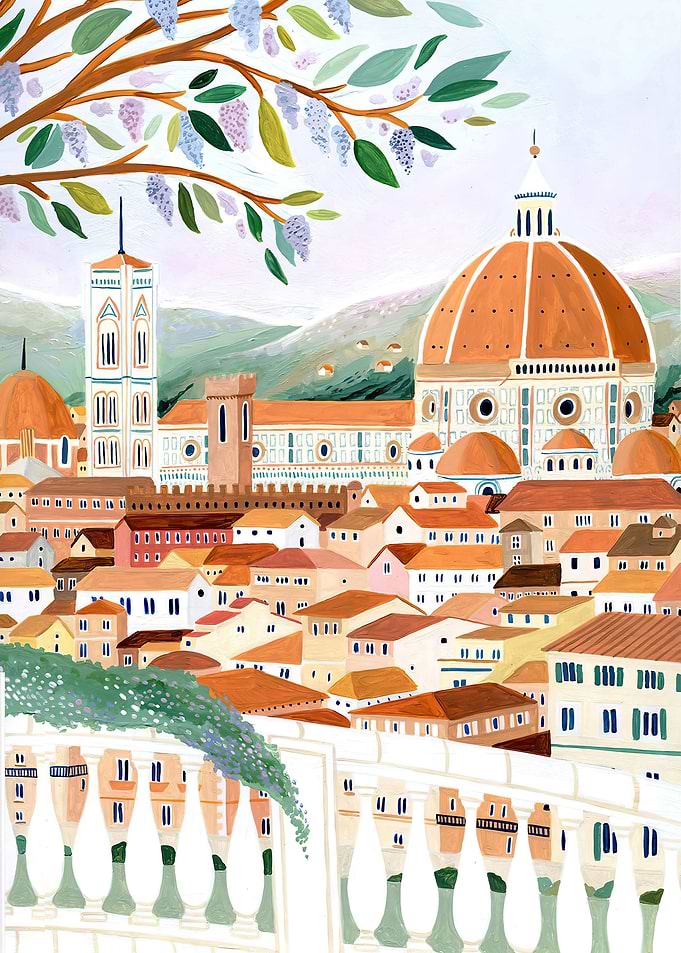 Florence Italy Paint Map