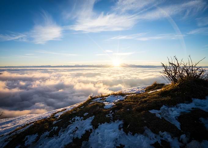 Sunrise above the clouds
