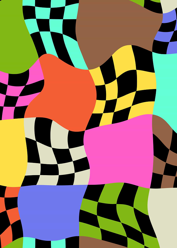 Wonky Checkered Tiles