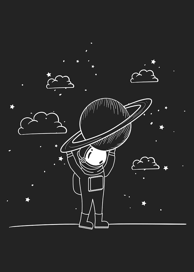 Astronaut and planet