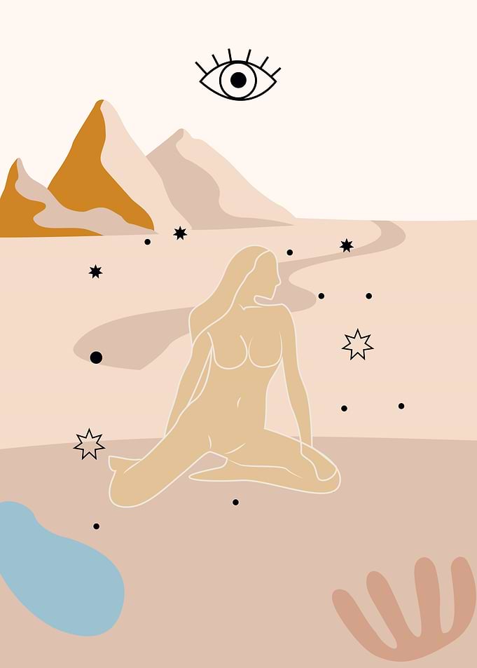 Boho Girl Mountain