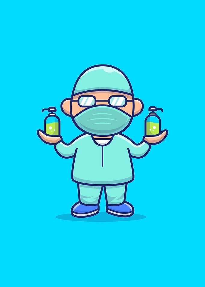 Cute Disinfectant Man
