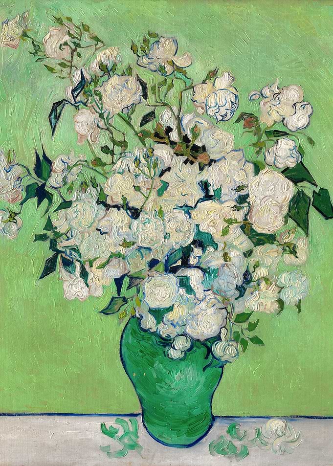 Roses on green