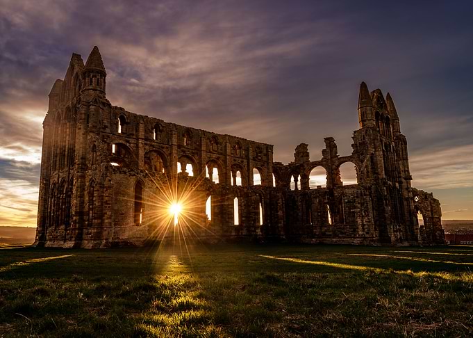 Whitby Abbey at sunset