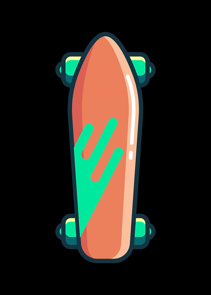 Skateboarder Retro