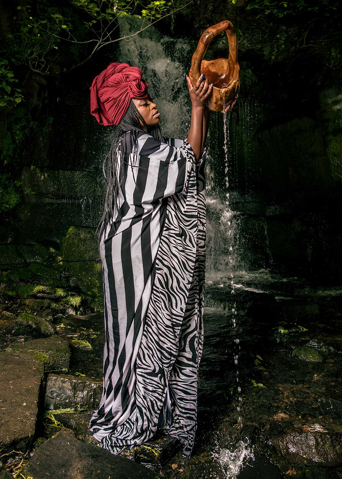 African woman in Lake