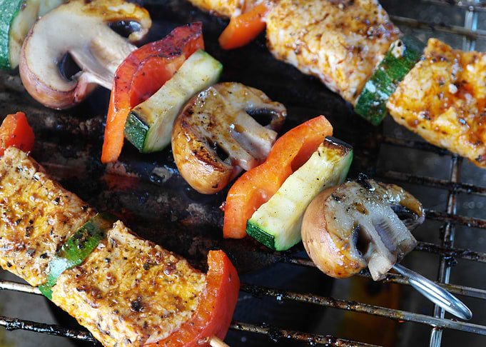 Kebabs on a barbecue