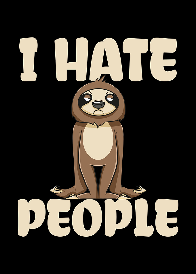I Hate People Grumpy Sloth