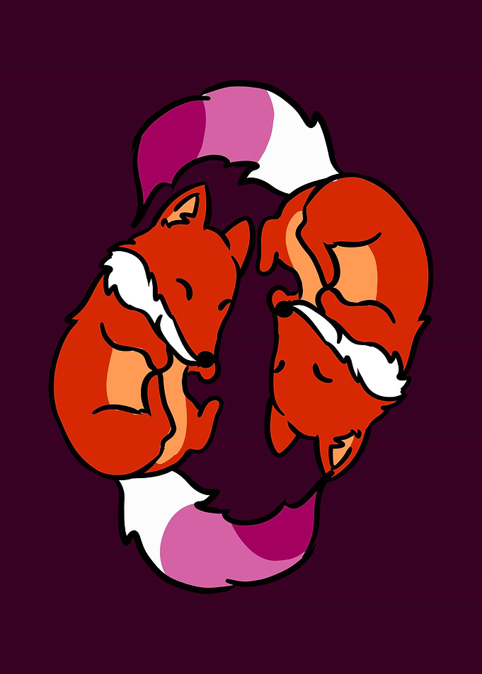 Yin Yang Foxes Lesbian