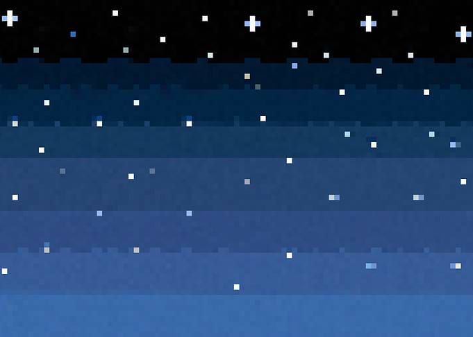 8bit pixel art sky at nig