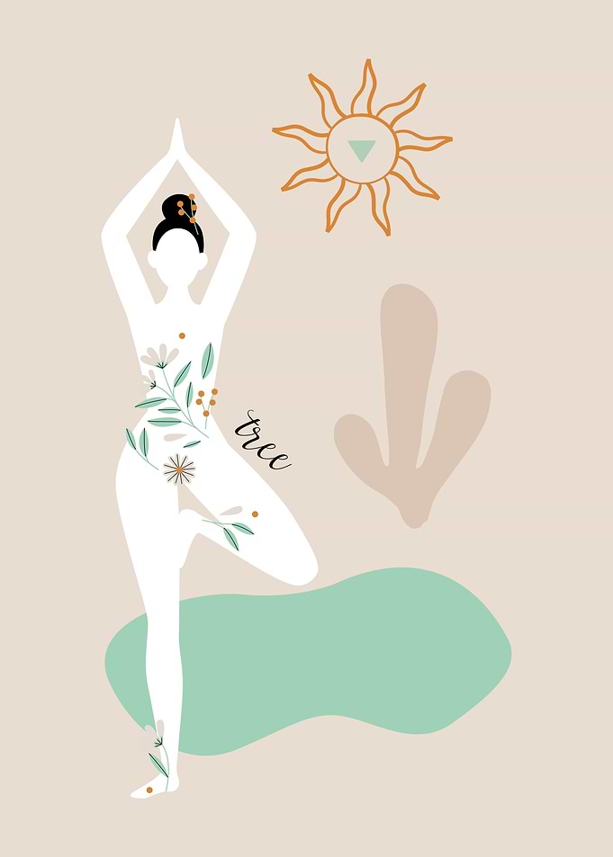 Boho Yoga Girl Flowers