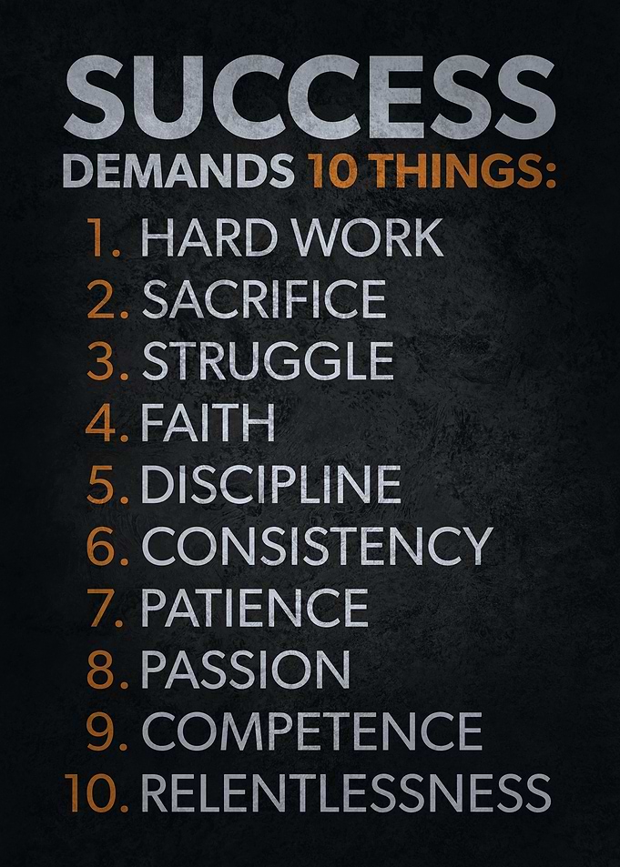 Success Demands 10 Things