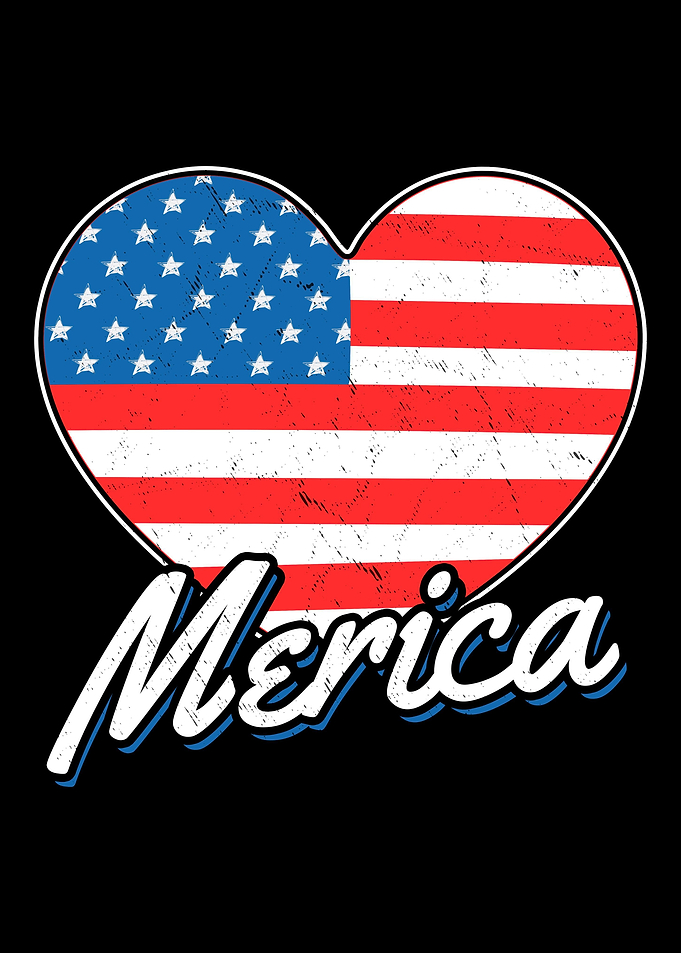 Heart Merica 4th July USA