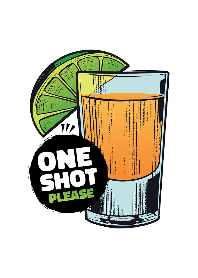 Tequila shot drink design