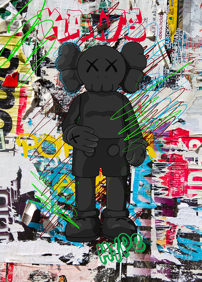 Kaws abstract pop art