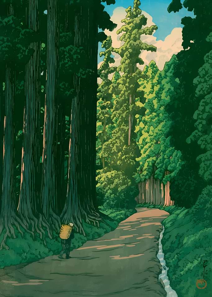 Ukiyo e Road to Nikko