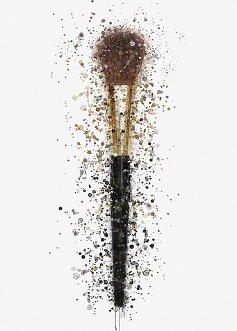 Makeup brush watercolor