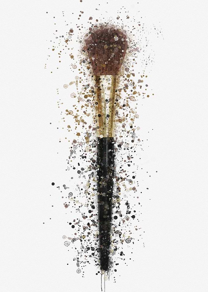 Makeup brush watercolor