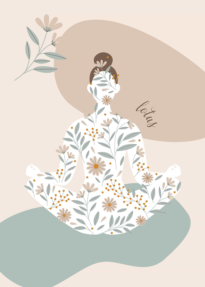 Boho Yoga Girl Flowers