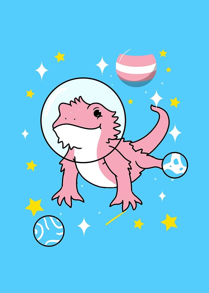 Trans Pride Bearded Dragon