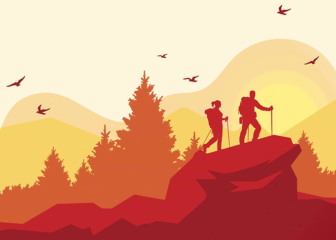 Hiking couple