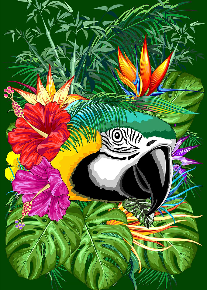 Blue Macaw Parrot Portrait