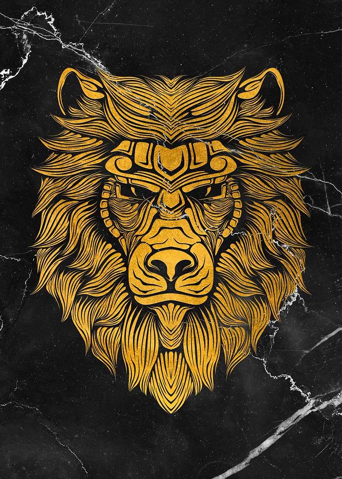 Golden Lion Black Marble
