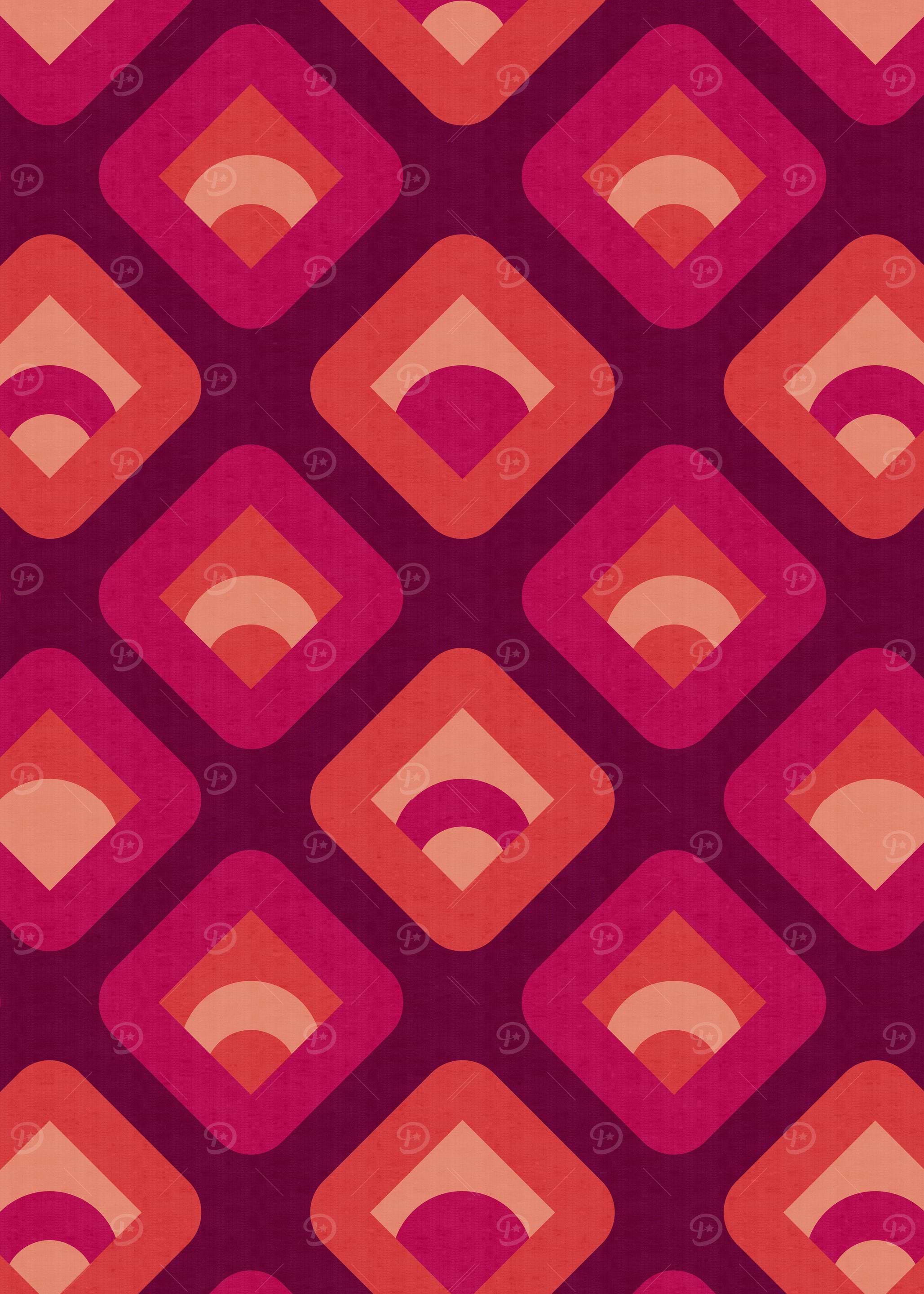 70s sunset geometric cubes