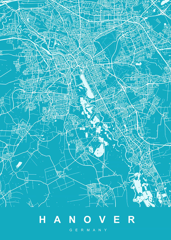 HANOVER Map GERMANY