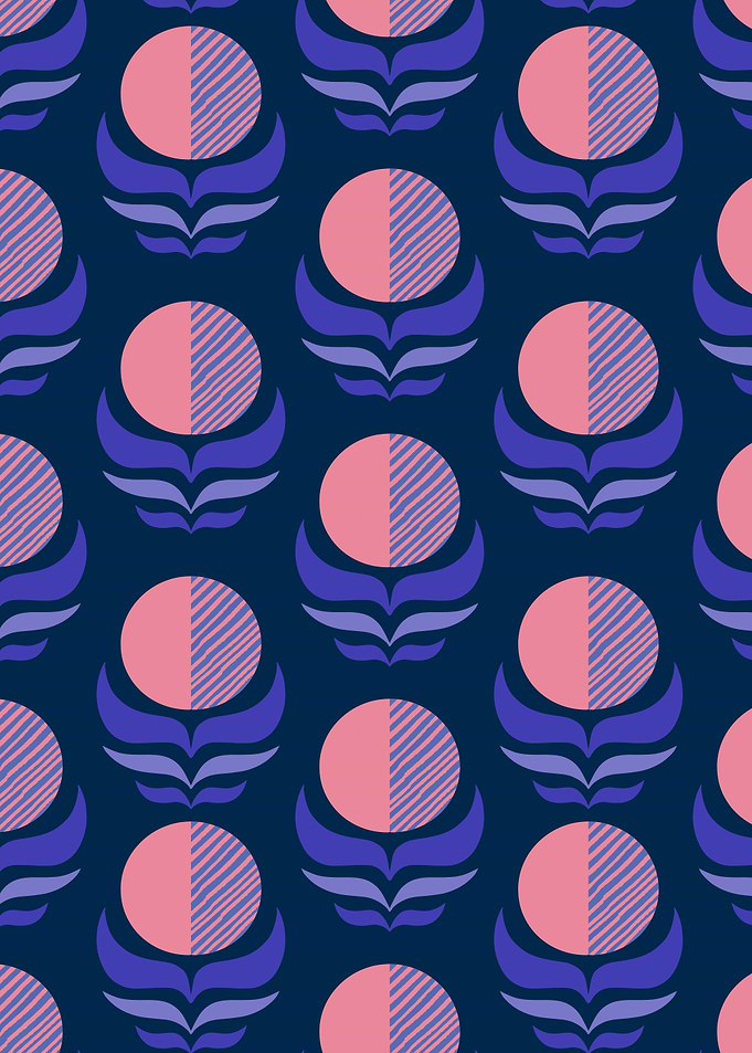 Retro 70s abstract flowers