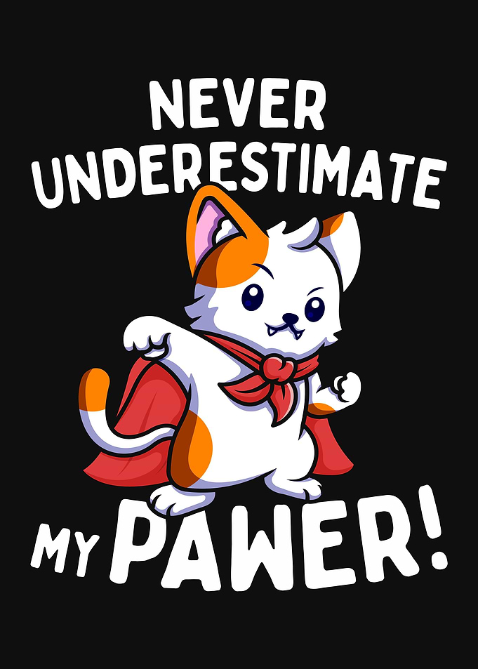 Cute Cat Pun My Pawer Cats