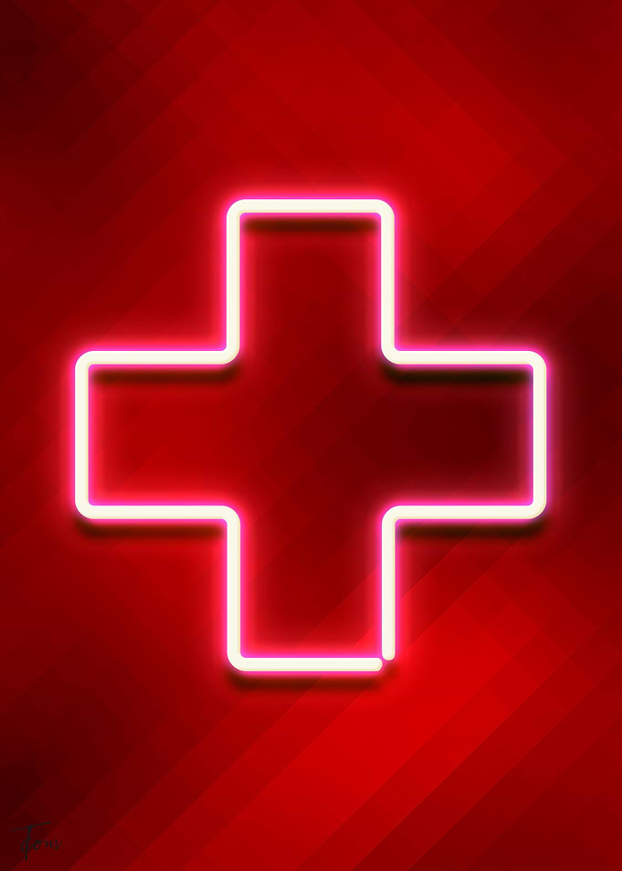 Swiss flag neon