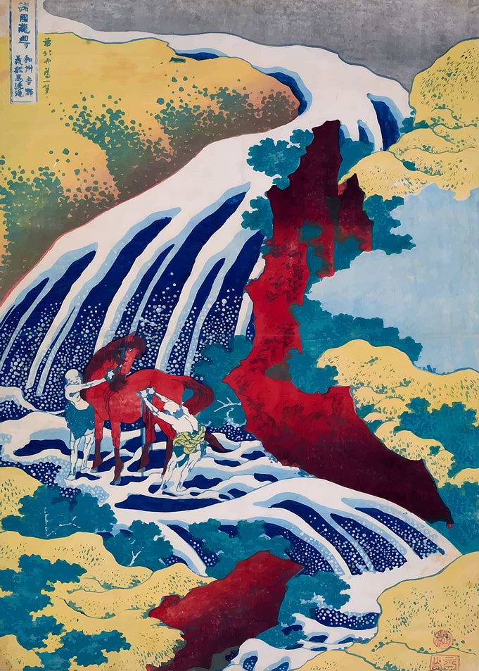 Ukiyo e Yoshitsune Falls