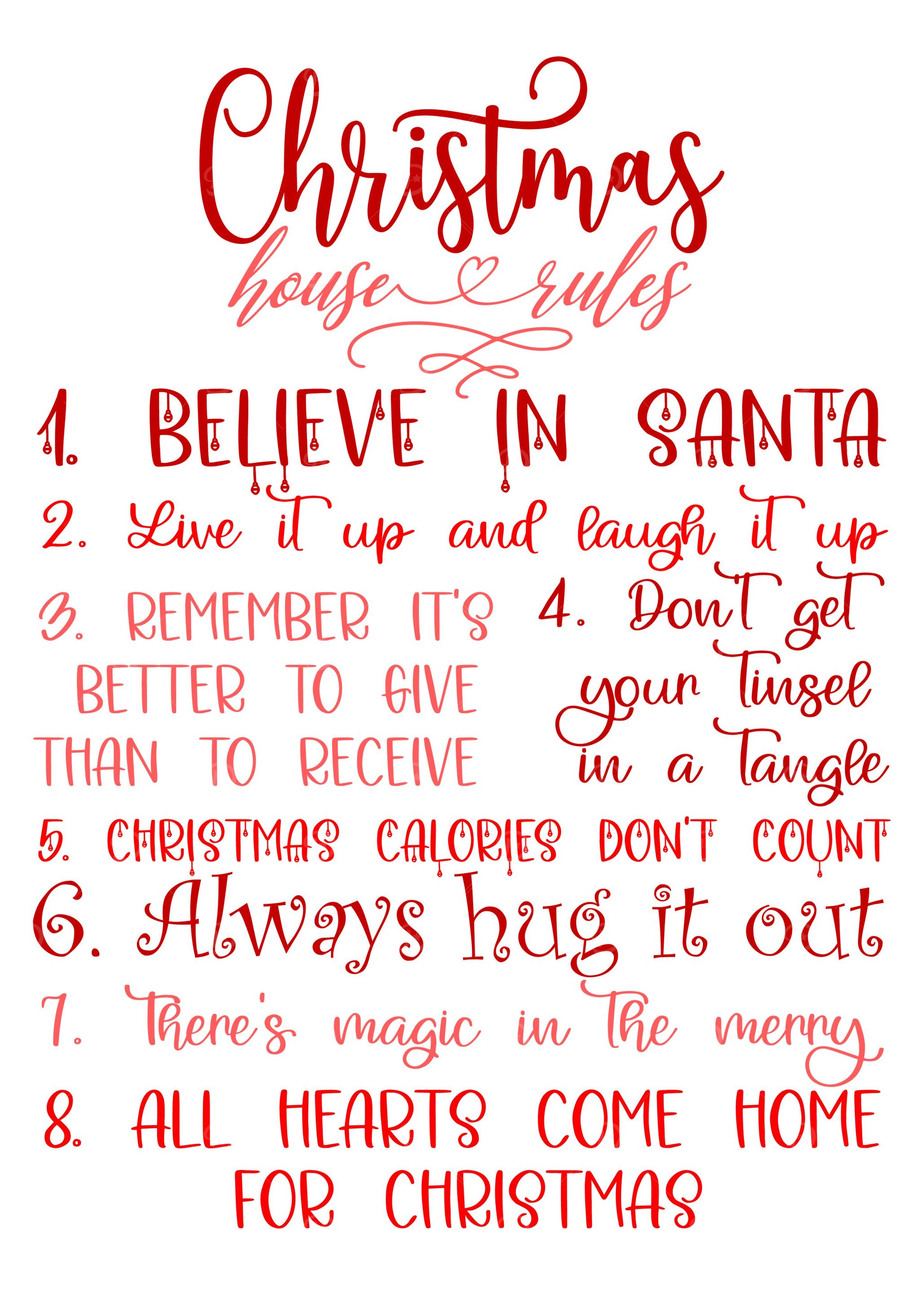 Christmas House Rules