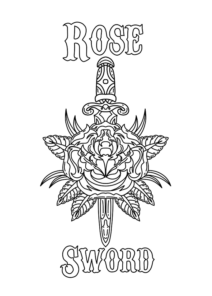 rose line black