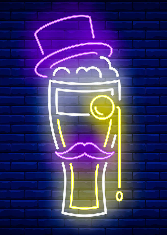 Beer Glass Character Retro