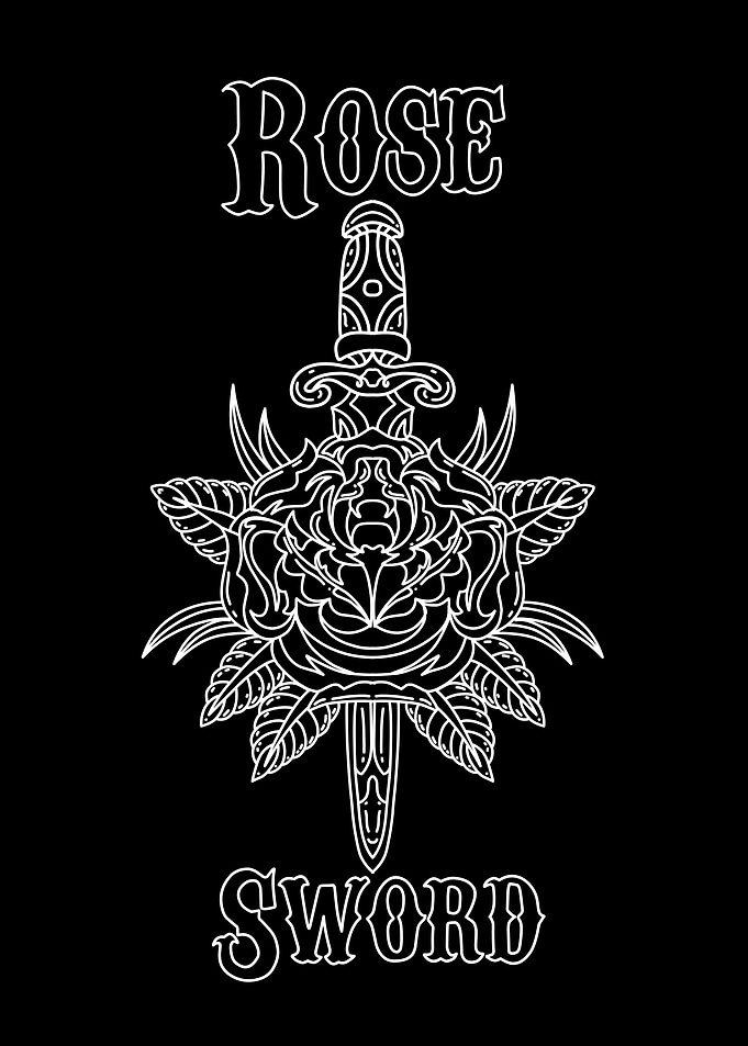 rose line black