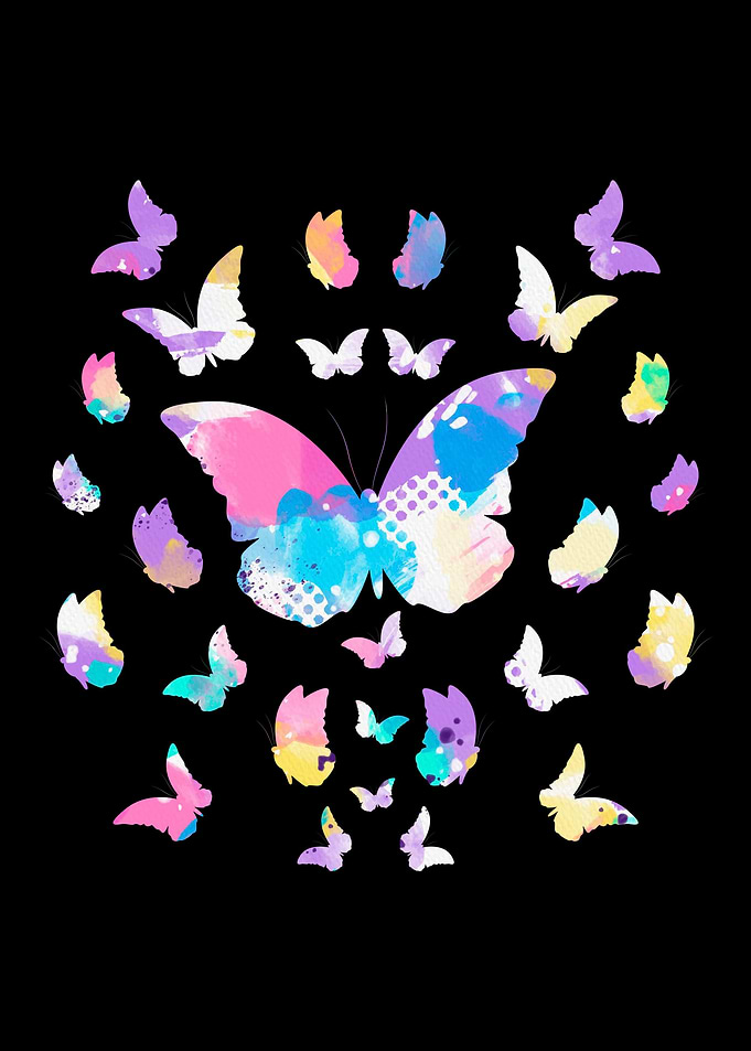 Cute Butterflies Pastel