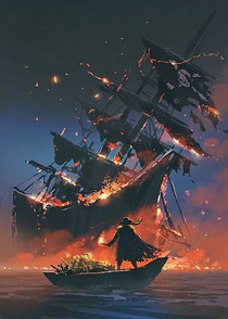 The pirate with torch