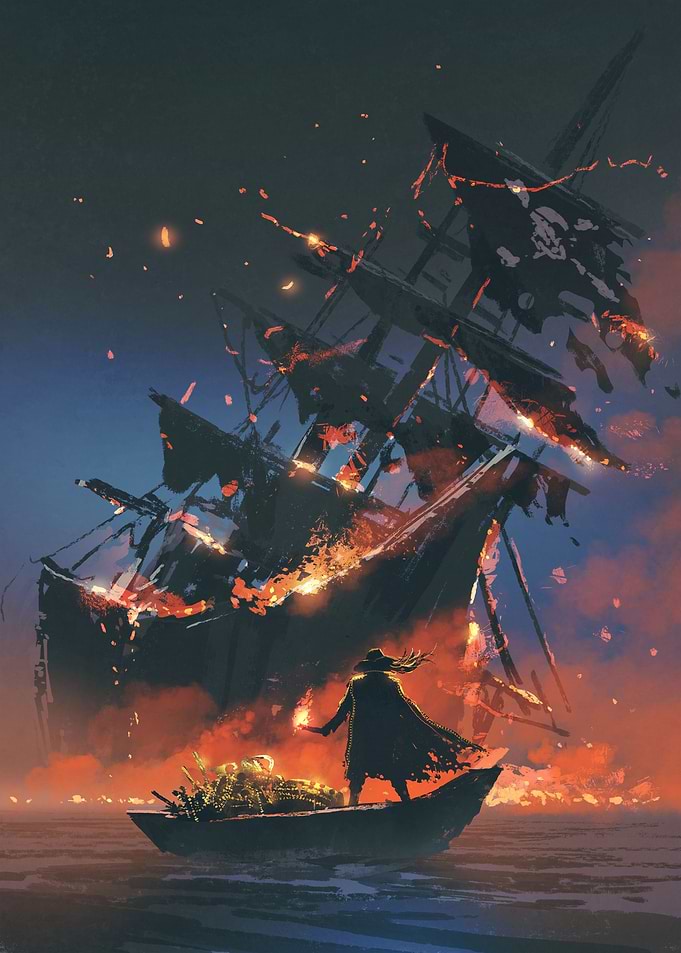 The pirate with torch