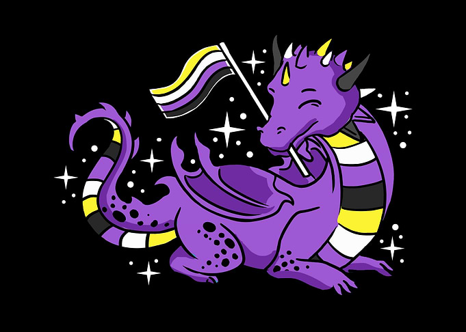 Dragon Nonbinary Pride