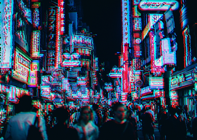 Tokyo Busy Street Glitch