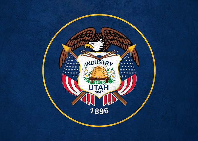 Old Flag of Utah on Wall