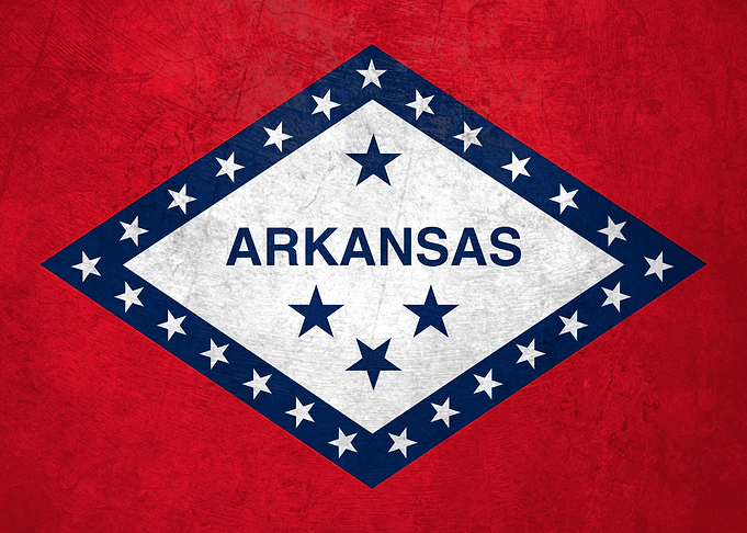 Flag of Arkansas on Wall
