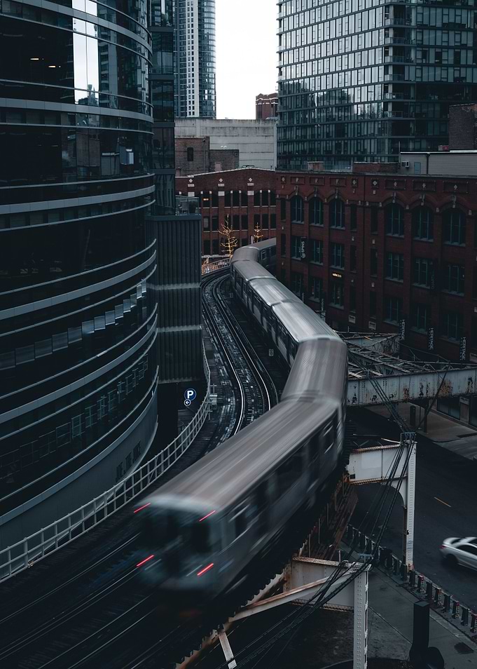Brown line train Chicago