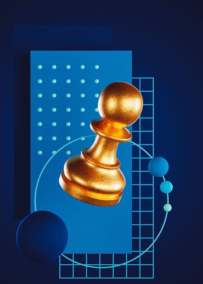 Golden Chess Pawn