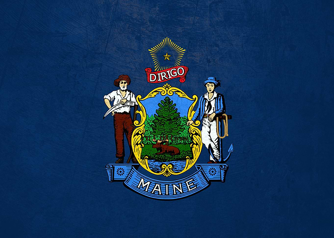 Flag of Maine on Wall