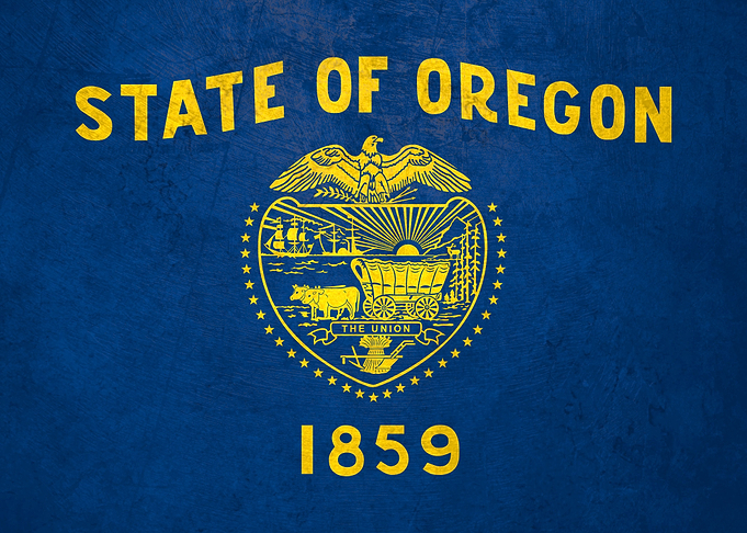 Flag of Oregon on Wall