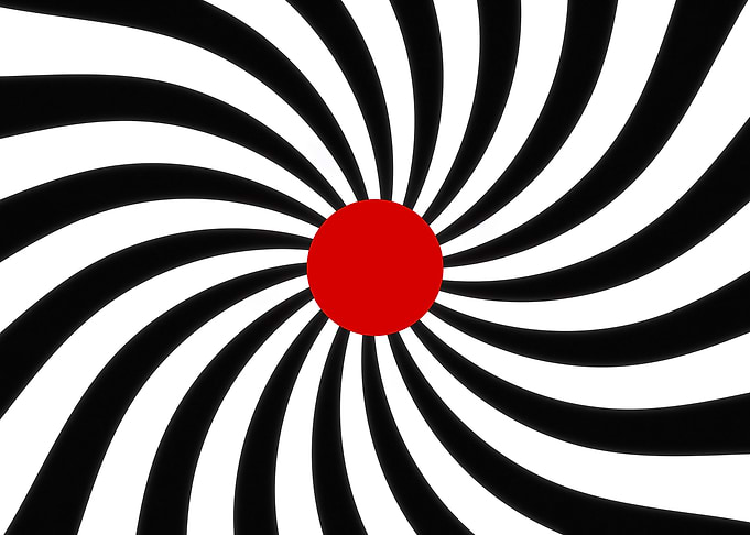 Hypnotic spiral circle cen